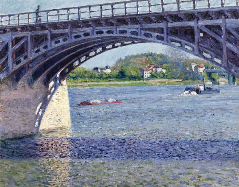 Peinture sur toile, reproduction de Gustave Caillebotte Le Pont D Argenteuil Et La Seine Ca. 1883 qualité musée