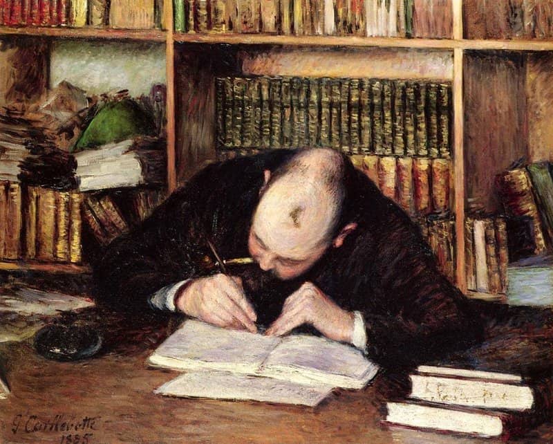 Peinture sur toile, reproduction de Gustave Caillebotte Portrait Of A Man Writing In His Study 1885 qualité musée