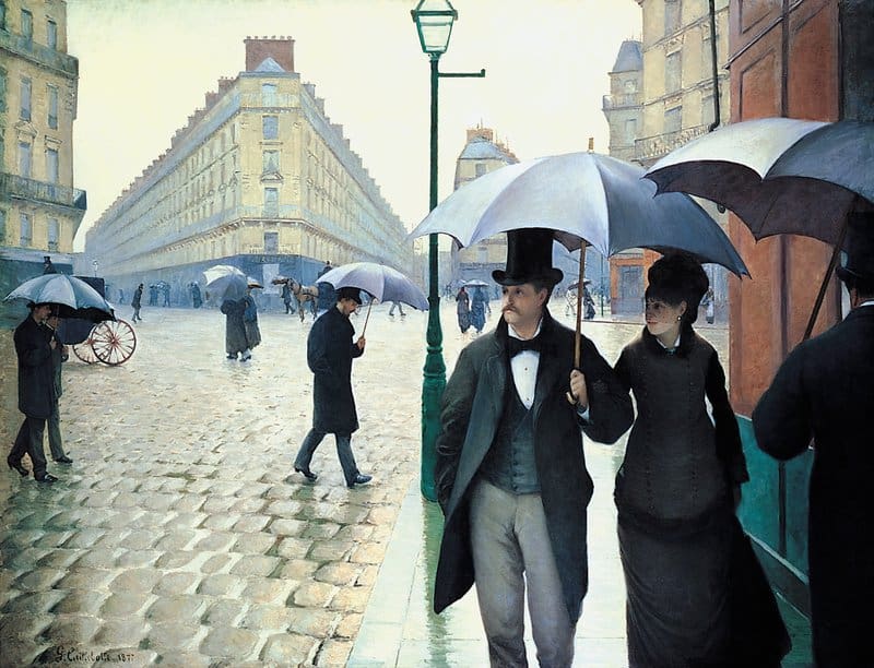 Peinture sur toile, reproduction de Gustave Caillebotte Rue De Paris Jour De Pluie qualité musée