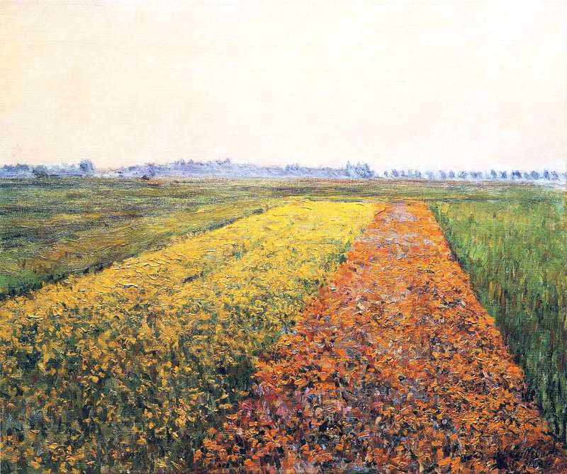 Peinture sur toile, reproduction de Gustave Caillebotte The Yellow Fields At Gennevilliers 1884 qualité musée