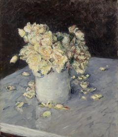 Gustave Caillebotte Yellow Roses In A Vase