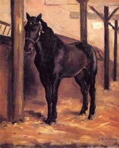 Gustave Caillebotte Yerres Dark Bay Horse In The Stable Ca. 1871-78