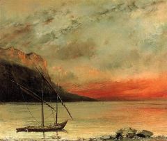 Gustave Courbet, Sunset over Lake Leman, 1874