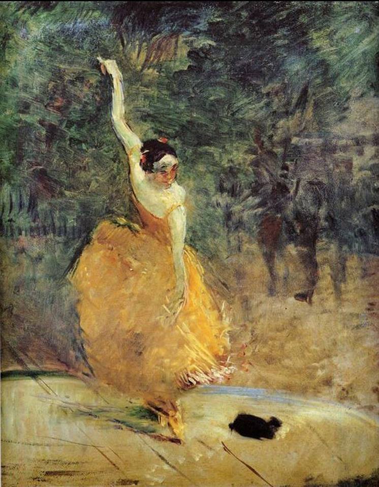 Peinture sur toile, reproduction de Henri de Toulouse-Lautrec, La danseuse Espagnole - 1888 qualité musée