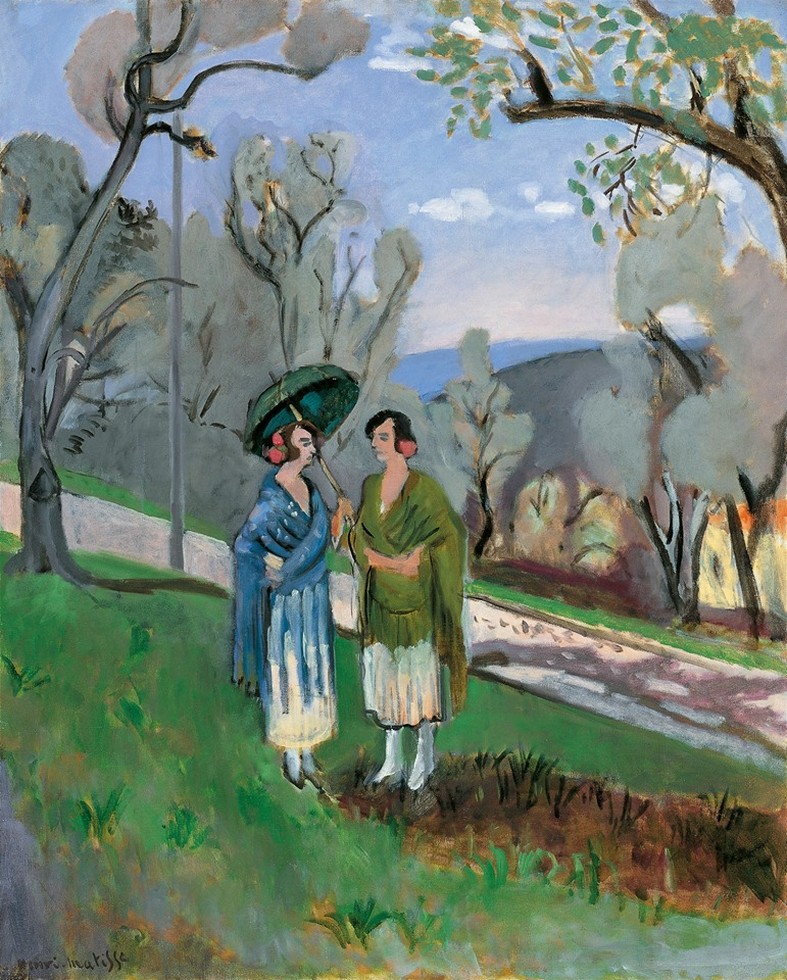 Peinture sur toile, reproduction de Henri Matisse, Conversation under the Olive Trees, 1921 qualité musée