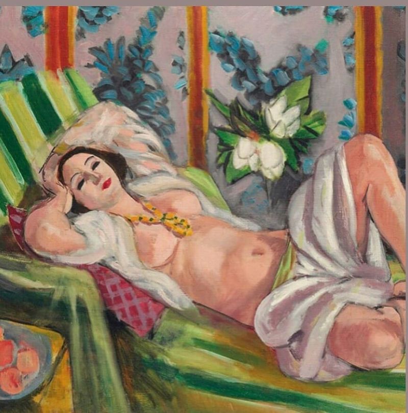 Peinture sur toile, reproduction de Henri Matisse Odalisque Couchee Aux Magnolias - 1923 qualité musée