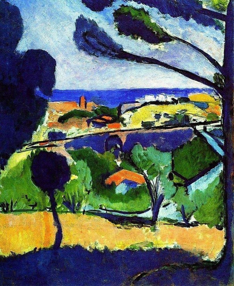 Peinture sur toile, reproduction de Henri Matisse, View of Collioure and the Sea, 1911 qualité musée