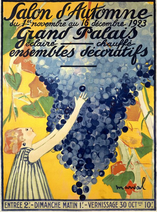 Peinture sur toile, reproduction de Jacqueline Marval, Affiche du Salon d'Automne, 1923 qualité musée