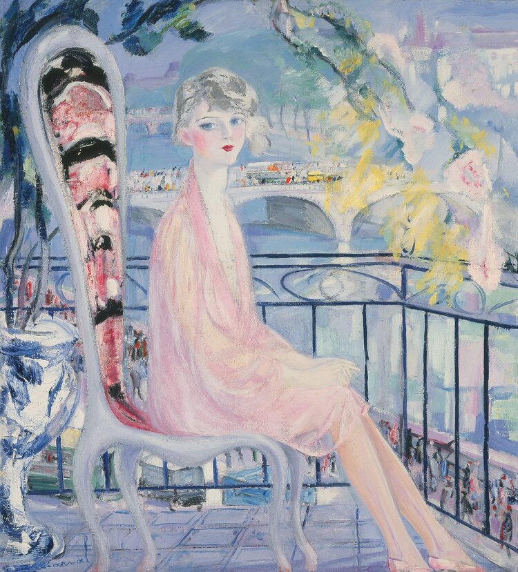Peinture sur toile, reproduction de Jacqueline Marval, L'Enfant de Paris (Dolly Davis), 1926 qualité musée