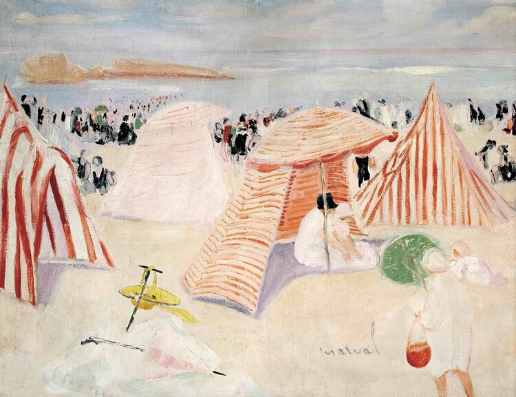 Peinture sur toile, reproduction de Jacqueline Marval, La Fillette au Cabas, c 1923 qualité musée