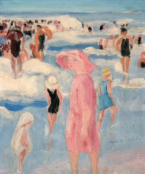 Peinture sur toile, reproduction de Jacqueline Marval, La Grande Sœur, Biarritz, 1925 qualité musée