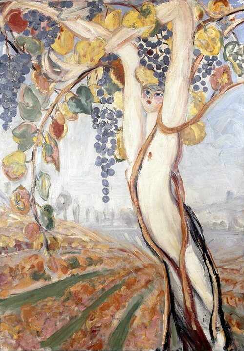 Peinture sur toile, reproduction de Jacqueline Marval, La Treille, c 1923 - 1924 qualité musée