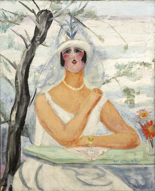 Peinture sur toile, reproduction de Jacqueline Marval, Le Verre d'Apéritif, c 1923 - 1925 qualité musée