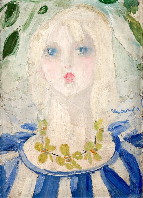 Peinture sur toile, reproduction de Jacqueline Marval, Étude pour le Jardin de Cendrillon qualité musée