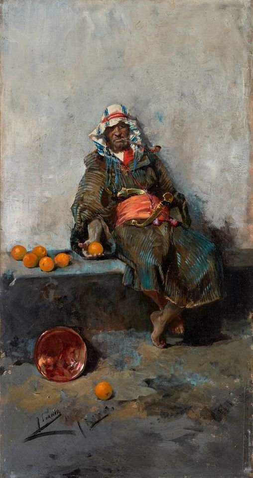 Peinture sur toile, reproduction de Joaquin Sorolla, Moro Con Naranjas Roma 1885-1886 qualité musée