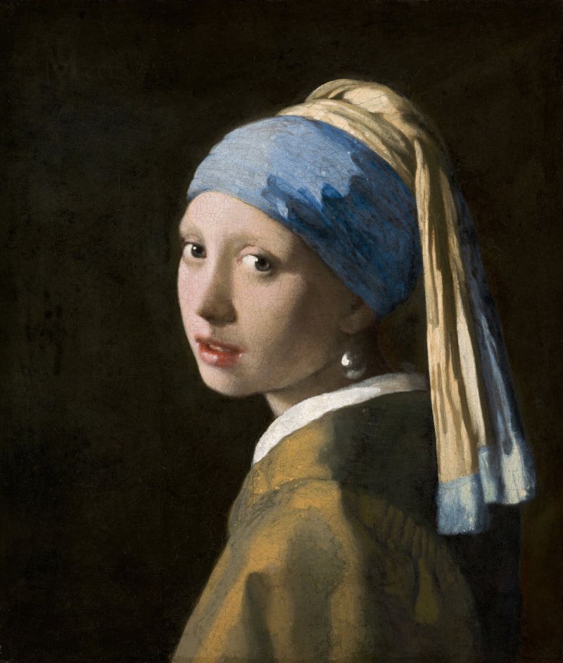 Peinture sur toile, reproduction de Johannes Vermeer La Jeune Fille A La Perle qualité musée