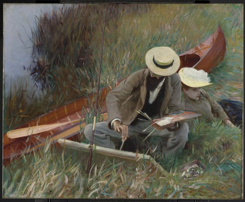 Peinture sur toile, reproduction de John Singer Sargent Paul Helleu Sketching With His Wife qualité musée