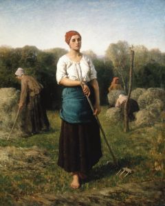 Jules Breton A Girl With A Rake