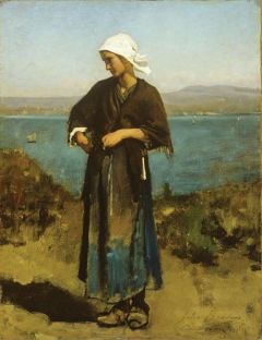 Jules Breton By The Seaside