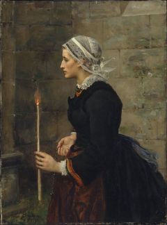Jules Breton Woman With A Taper