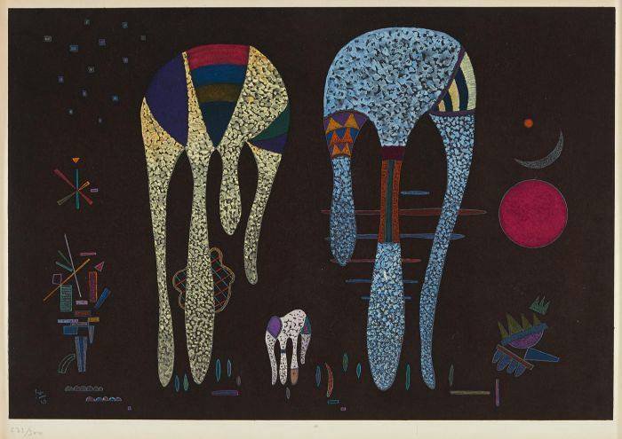 Peinture sur toile, reproduction de Kandinsky Untitled After Oil Painting Accord - 1969 qualité musée