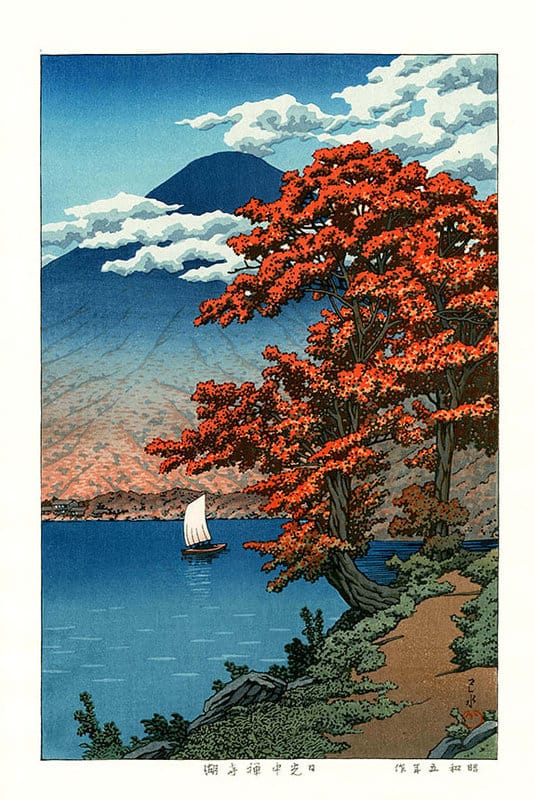 Peinture sur toile, reproduction de Kawase Hasui Lake Chuzenji In Nikko National Park Tochigi Prefecture - 1930 qualité musée