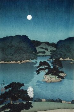 Kawase Hasui Moonlit Night Daisensui Pond 1920