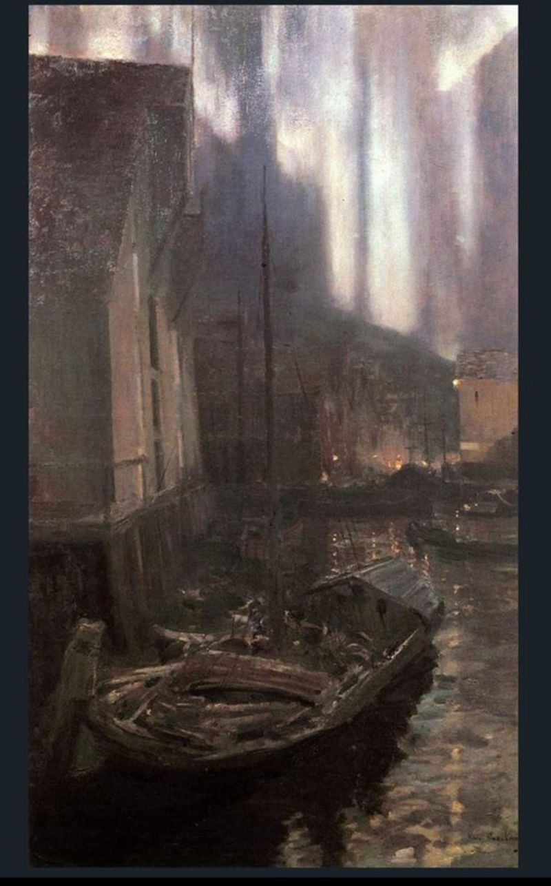 Peinture sur toile, reproduction de Konstantin Korovin Hammerfest The Northern Lights qualité musée