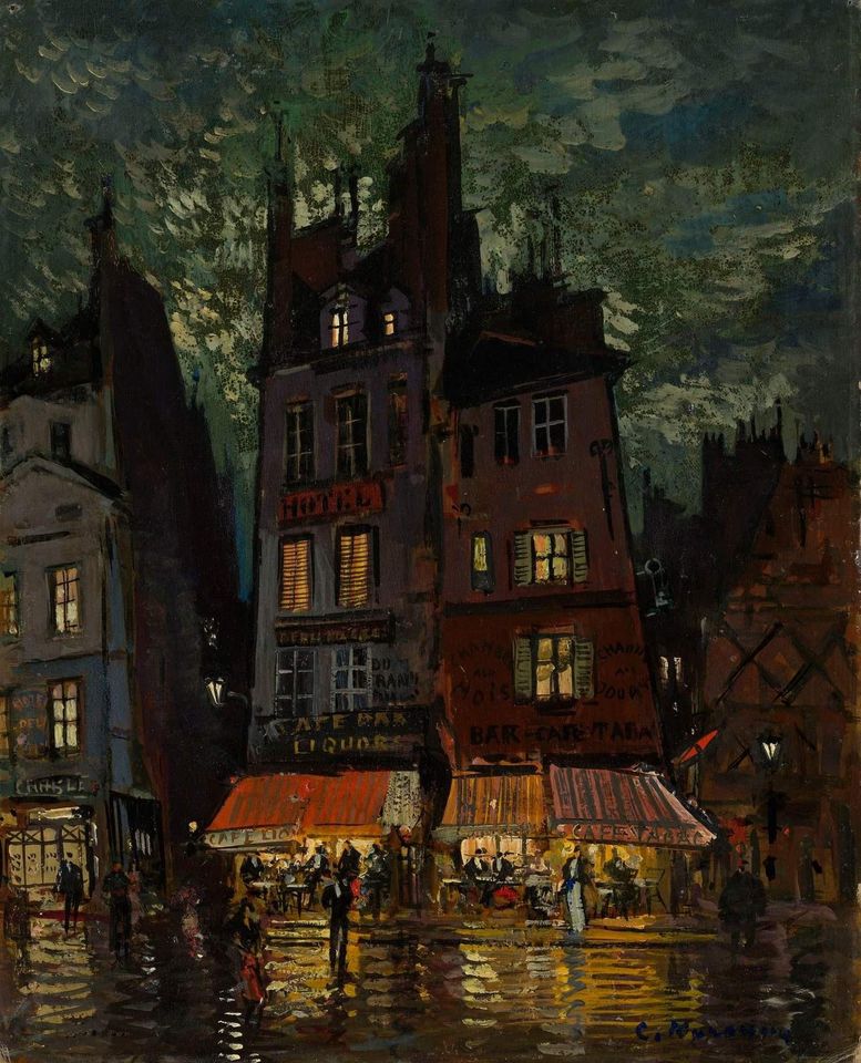 Peinture sur toile, reproduction de Konstantin Korovin Nightlife On The Rue Venis Paris - 1932 qualité musée