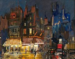 Konstantin Korovin Paris La Nuit - Rue Lepic Montmartre