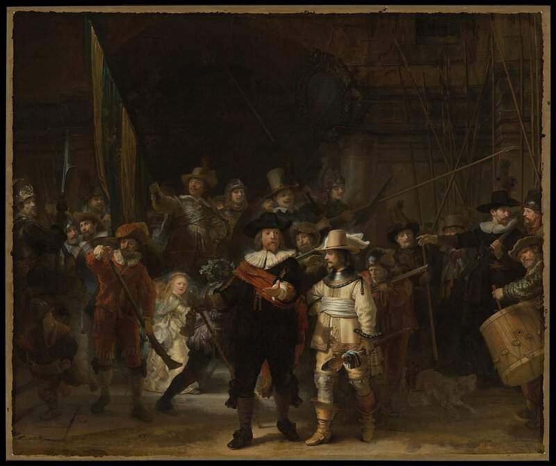 Peinture sur toile, reproduction de La Ronde De Nuit De Rembrandt qualité musée