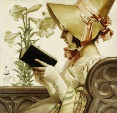 Leyendecker Joseph Christian Bonneted Lady In Church 1905