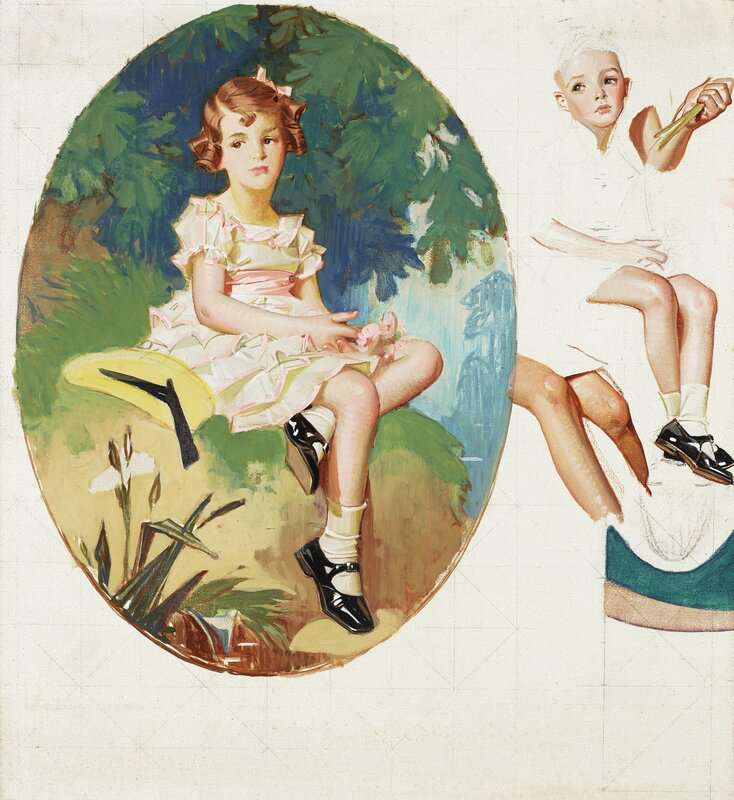 Peinture sur toile, reproduction de Leyendecker Joseph Christian Portrait Of A Young Girl qualité musée
