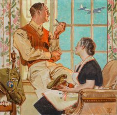 Leyendecker Joseph Christian Soldier At Home