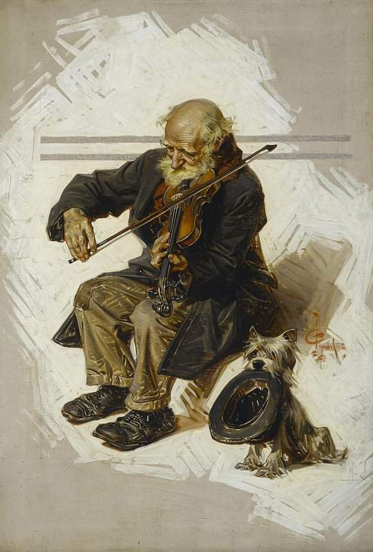 Peinture sur toile, reproduction de Leyendecker Joseph Christian The Violinist And His Assistant 1916 qualité musée