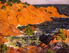 Louis VALTAT, Vue d'Anthéor les rochers rouges 1908