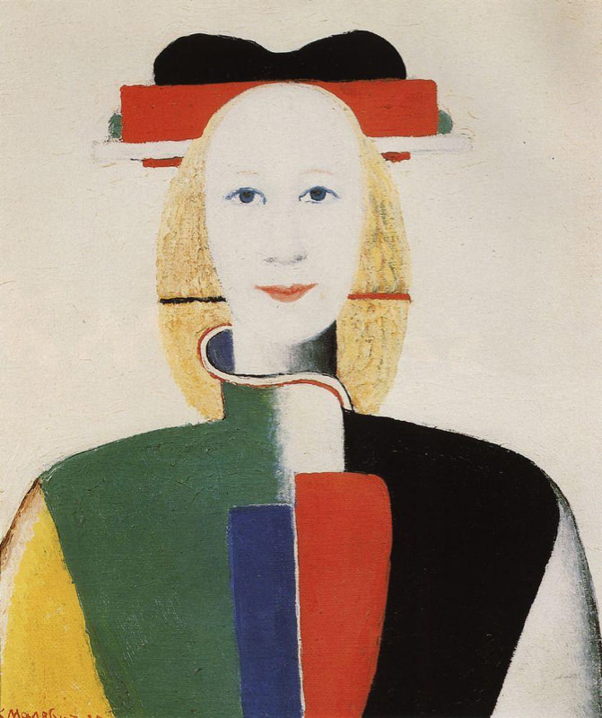 Peinture sur toile, reproduction de Malevich, Fille avec un peigne dans les cheveux qualité musée