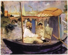 Manet, Claude Monet Dans Son Bateau Atelier