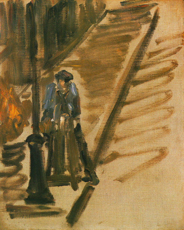 Peinture sur toile, reproduction de Manet, Rue Mosnier Avec Un Aiguiseur De Couteaux qualité musée