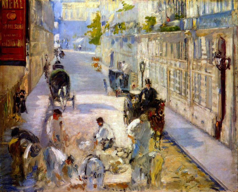 Peinture sur toile, reproduction de Manet, Travailleurs De Rue - Rue De Berne qualité musée