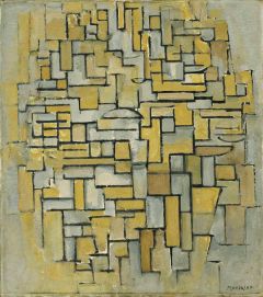 Mondrian, Composition En Marron Et Gris