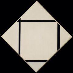 Mondrian, Tableau I - Losange Gris Avec Quatre Lignes