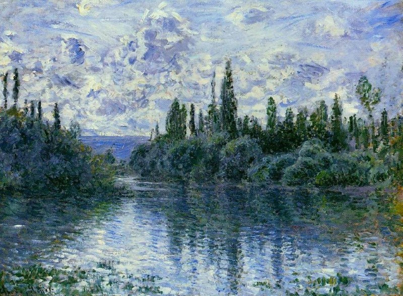Peinture sur toile, reproduction de Monet, Arm Of The Seine Near Vetheuil 1878 qualité musée
