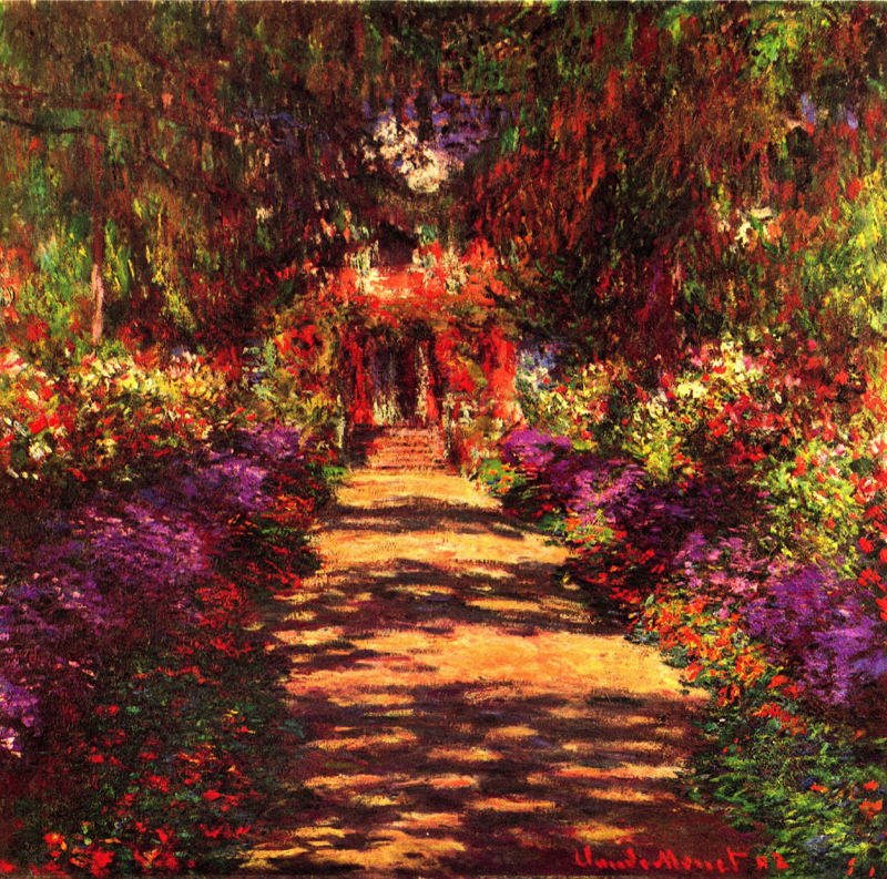 Peinture sur toile, reproduction de Monet Chemin Dans Le Jardin De Monet A Giverny qualité musée