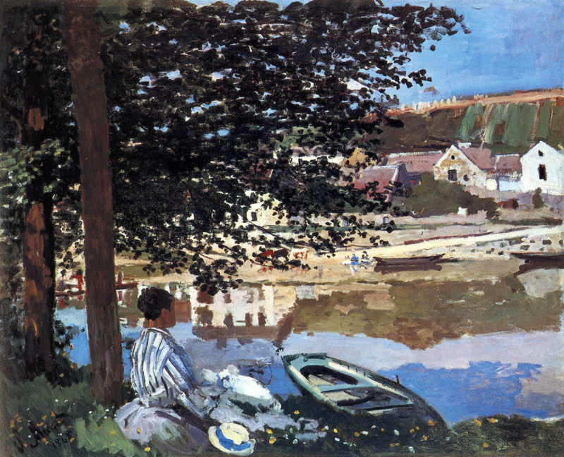 Peinture sur toile, reproduction de Monet La Riviere Est Sortie De Son Lit qualité musée