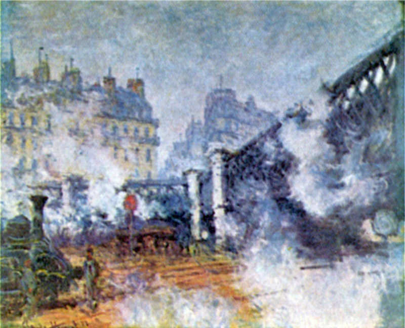 Peinture sur toile, reproduction de Monet Le Pont De L Europe A La Station Saint Lazare De Paris qualité musée