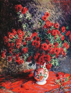 Monet Red Chrysanthemums - Chrysanthemes Rouges