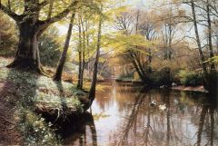 Monsted A River Landscape In Springtime