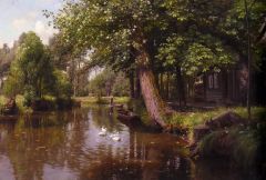 Monsted Skovparti Med Alob River Landscape 1903