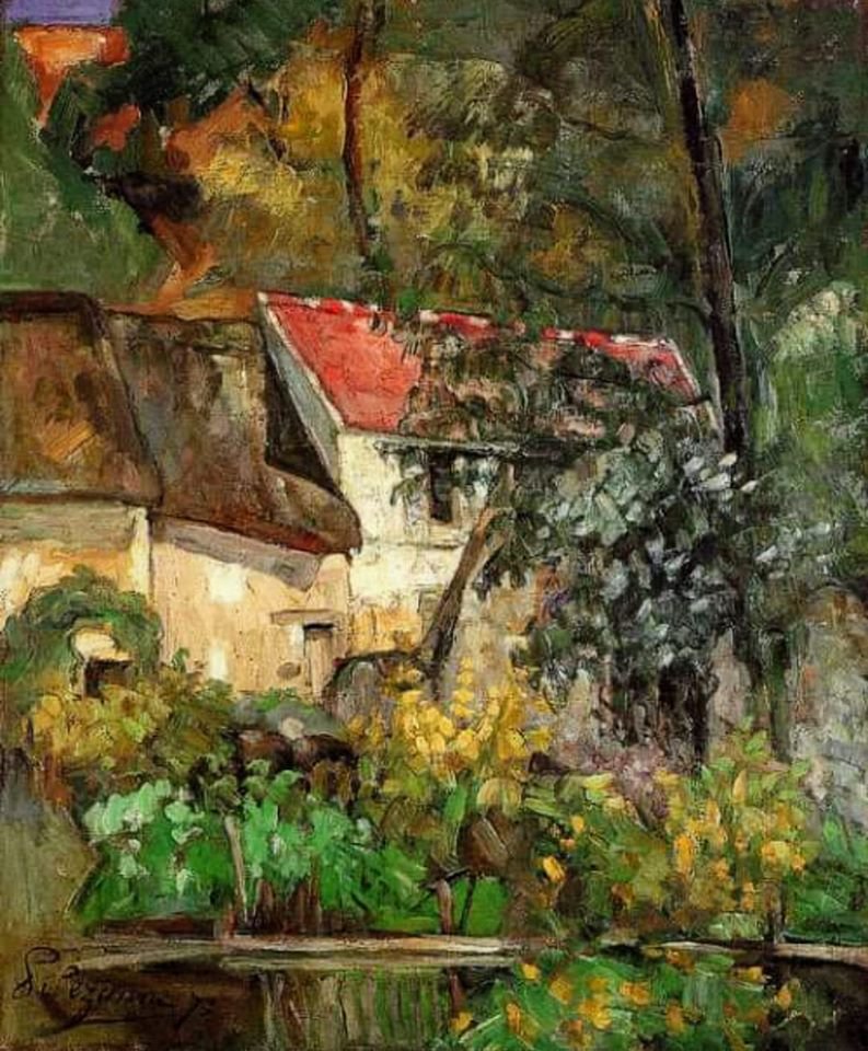 Peinture sur toile, reproduction de Paul Cezanne La Maison Du Pere Lacroix 1873 qualité musée